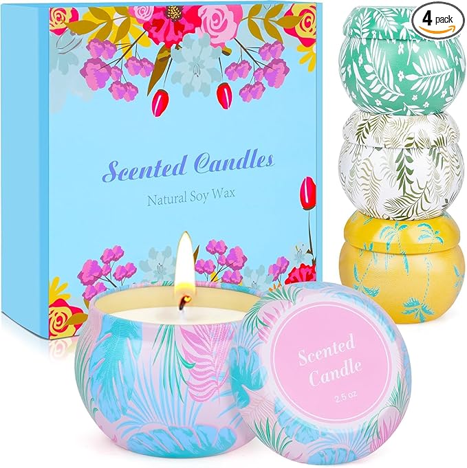 Scented Candles Bulk Gifts for Women, Aromatherapy Candle for Home Scented,Natural Soy Candle, Small Candles for 180 Hours Burning Time, Candle Set for Mother, Women, Friends and Coworkers
