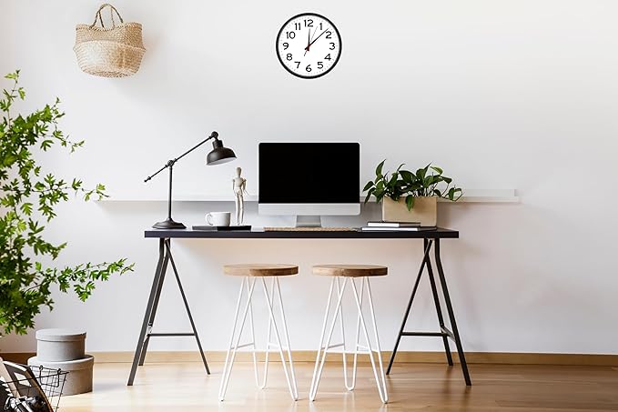 Ultimate Wall Clock | 10 Inch | Silent | Round | Quartz | Black | Kitchen | Office | Bedroom | Study | Classic | Indoor | Outdoor | Unbranded | Battery Operated | Modern D??cor | Sweeping