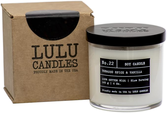 Lulu Candles | Lemon & Vanilla Bean | Luxury Scented Soy Jar Candle | Hand Poured in The USA | Highly Scented & Long Lasting- 6 Oz.