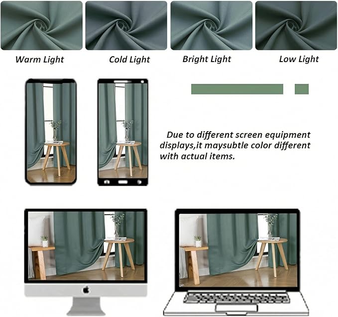 Simplebrand Ava Dark Green Blackout Curtains for Bedroom 84 Inch Length 2 Panels Set, Solid Thermal Insulated Privacy Nursery Window Treatment Curtains Blackout Drapes, W40 x L84 Inch, Dark Green