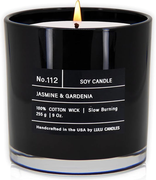 Lulu Candles | Jasmine & Gardenia | Smells Floral | Luxury Scented Soy Jar Candle | Hand Poured in The USA | Highly Scented Long Lasting (9 Oz.)…