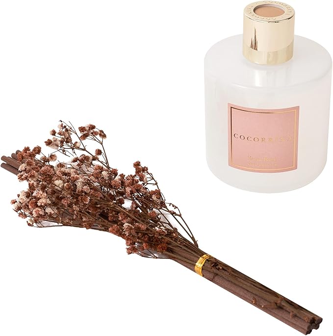 Cocorr??na Reed Diffuser Sets- Satin Rose Scented Diffuser with Sticks Home Fragrance Reed Diffuser for Bathroom Shelf Decor
