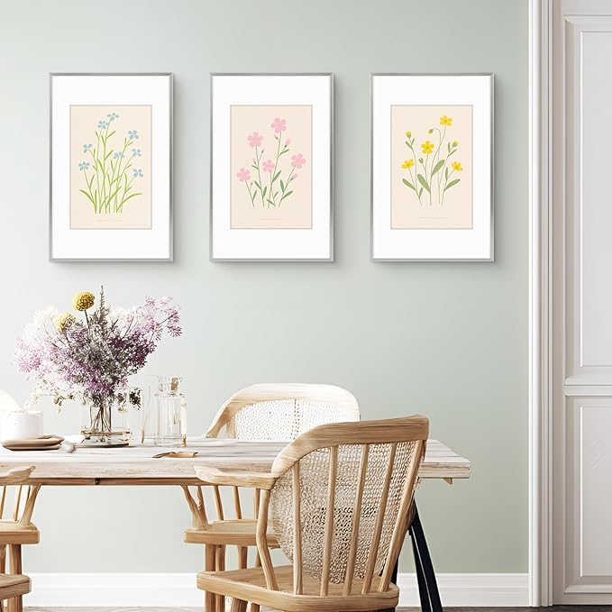 Golden State Art 11x17 Picture Frame 6 Pack - Modern Silver Aluminum Photo Frames With 8x12 Mats and Real Glass Cover - Elegant Minimalist Wall Gallery Frames for Home or Office Decor