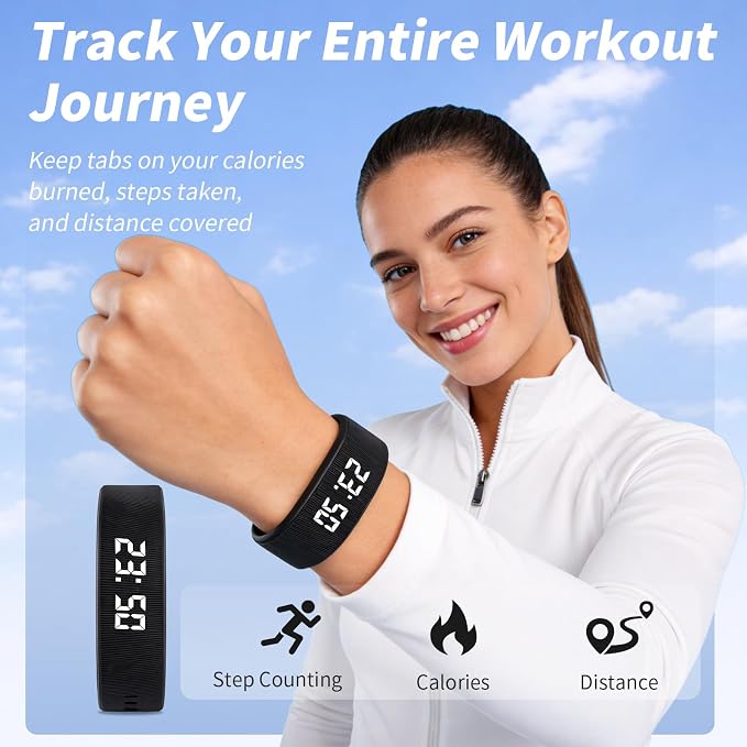 Vibrating Alarm Clock for Heavy Sleepers Silent Vibration Wristband Watch Shock Bracelet Wake up Band for Deaf People Very Loud Wearable Wrist Bed Shaker Smart Digital Extremely Deep Sleeper Mens - Image 2