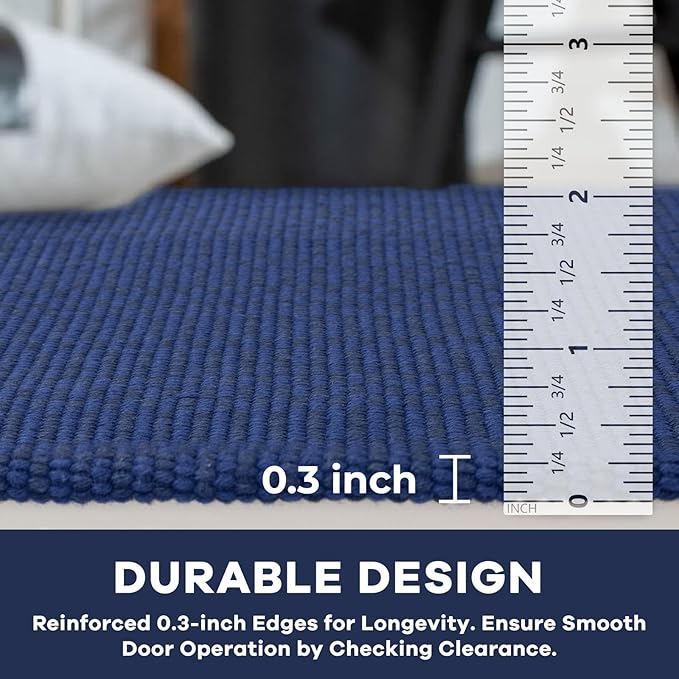 KOZYFLY Washable Runner Rug 3x14 ft Hallway Kitchen Runner Rugs with Rubber Backing Bobo Non Slip Entryway Runner Indoor, Long Carpet Runners for Hall Kitchen Entryway, Royal Blue