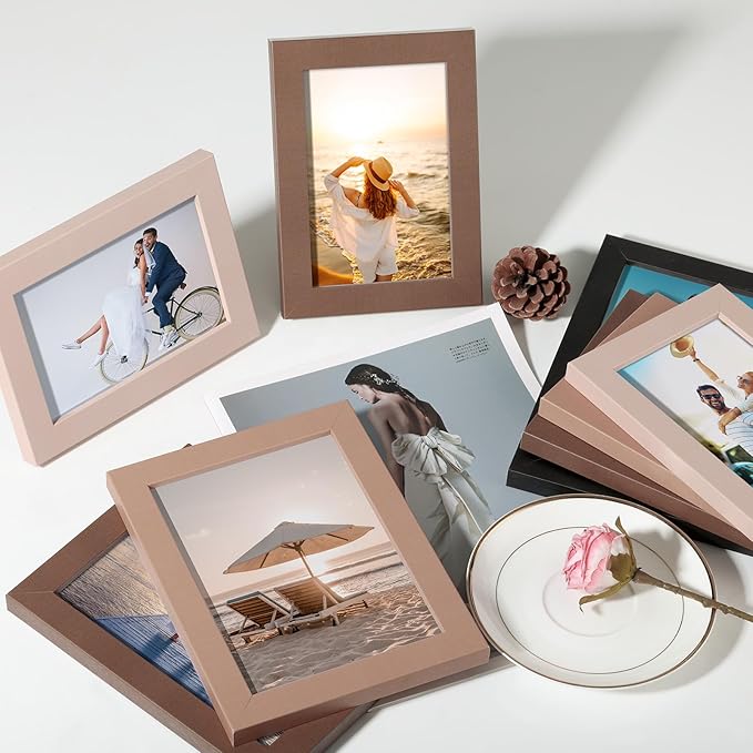Funtopia 8x10 Picture Frames, Photo Frames Collage Wall Decor for Family, 5x7 4x6 Picture Frame Set for Wall Hanging or Tabletop Display