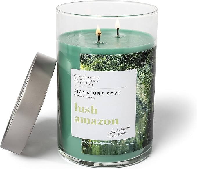 Signature Soy Lidded Lush Amazon Scented Candle, Extra Large Jar