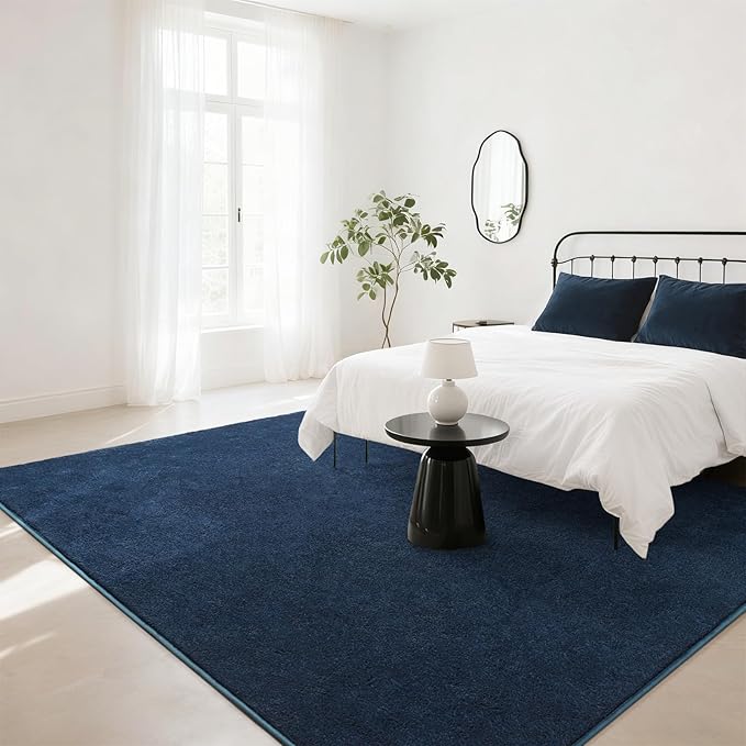 Soft Rugs for Living Room 4x6 Navy Blue, Minimalist Area Rug for Bedroom Nursery Dining Table Dorm, Throw Rugs for Men Boys Girls Kids Room Indoor Floor Carpets