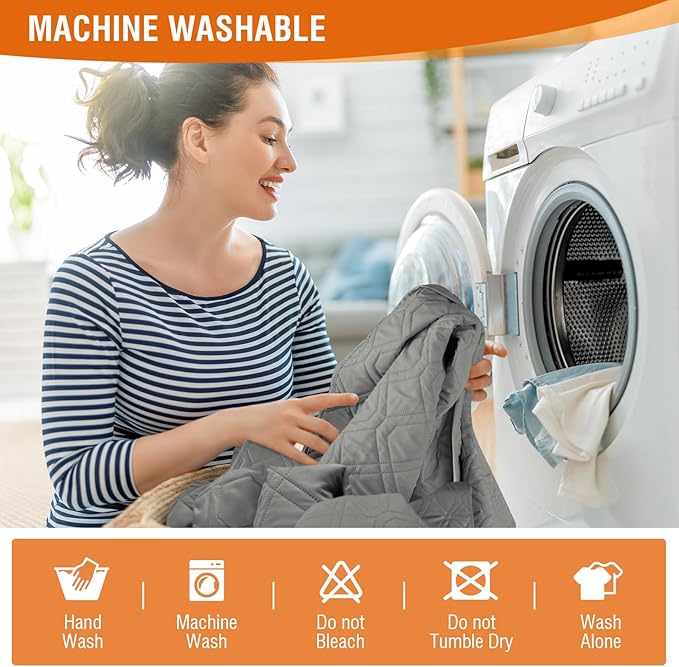 VANSOFY 100% Waterproof Recliner Chair Covers, Recliner Cover Non-Slip Dog Chair Cover Furniture Protector Washable Slipcover with Pocket, Elastic Straps for Pets, Dogs(Gray, 22")