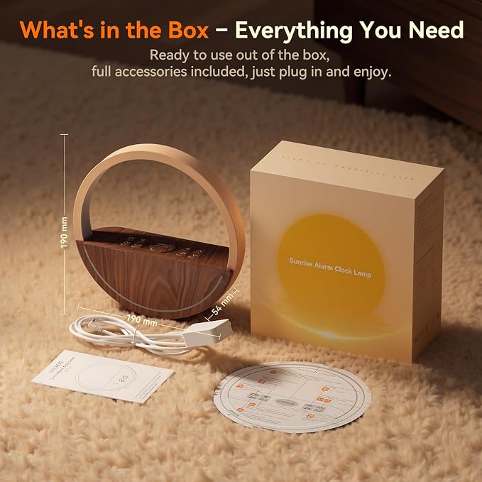 Vivilumens Sunrise Alarm Clock with Sound Machine & Night Light - Image 9