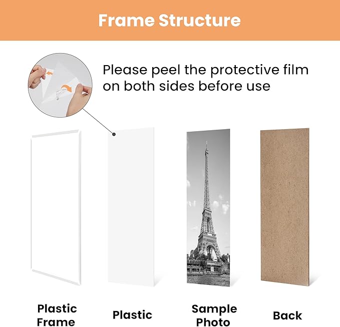 upsimples 16x24 Picture Frame White 3 Pack, Scratch-Proof Poster Frames 16 x 24 for Photo Gallery - Slide-In Strips, Horizontal or Vertical Wall Mounting