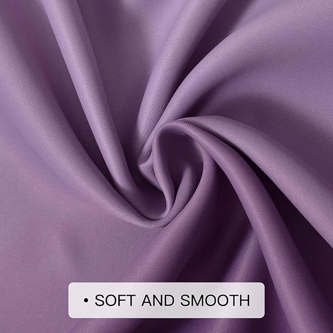 COSVIYA Grommet Ombre Room Darkening Curtains 63 inch Length 2 Panels, Gradient Drapes Purple and Grayish White Light Blocking Insulated Thermal Window Curtains for Bedroom/Living Room,42x63 inches