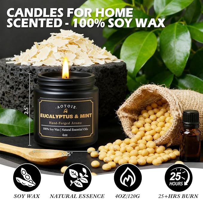 Mens Scented Candle Gift Set, 9 Pack Candles for Men, 36 oz Soy Candle, 200+ Hours Burn Time, Aromatherapy Gifts for Dad, Boyfriend, Husband for Christmas, Valentines Day, Father’s Day, Birthday