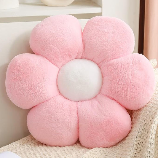 CANGHI Flower Pillows Daisy Shaped Throw Pillow Cute Daisy Flower Pillows Seating Cushions for Adults Kids Home Bedroom Sofa Chair Couch Decor (Pink, 19.68 inch)