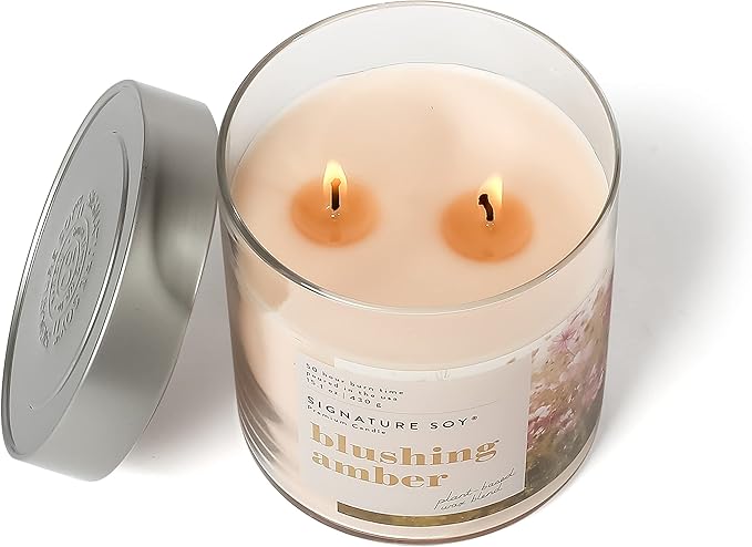 Signature Soy Lidded Blushing Amber Scented Candle, Large Jar
