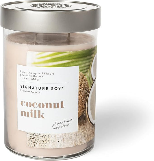 Signature Soy Lidded Coconut Milk Scented Candle, Extra Large Jar