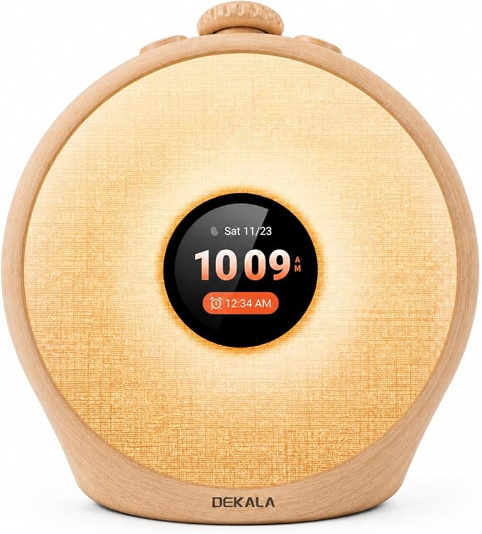 Dekala Sunrise Alarm Clock for Heavy Sleepers with Pulse Wake, Sunset Sound Machine with Breathing Ambient Light, Loud Alarm for Bedrooms, Wake Up Light, Digital Color Display & 7 Themes, No App by Dekala