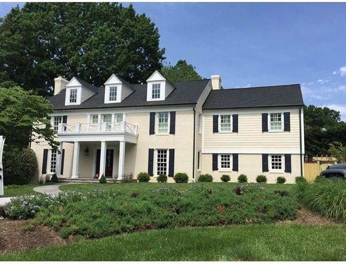 Ekena Millwork Lifetime Vinyl LP2S14X07500BL Standard Two Equal Panel Vinyls, Raised Panel Vinyl Shutters, w/Installation Shutter-Lok's & Matching Screws (Per Pair), 14.75"W x 75"H, Black