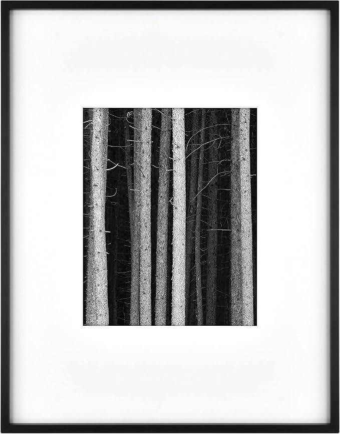 MCS Master & Co. Foundry Metal 14x18 Matted Picture Frame with 8x10 Photo Display, Black Vertical & Horizontal Wall Hanging Frame for Photos & Artwork (1-Pack)