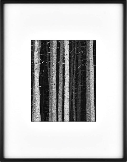 MCS Master & Co. Foundry Metal 14x18 Matted Picture Frame with 8x10 Photo Display, Black Vertical & Horizontal Wall Hanging Frame for Photos & Artwork (1-Pack)
