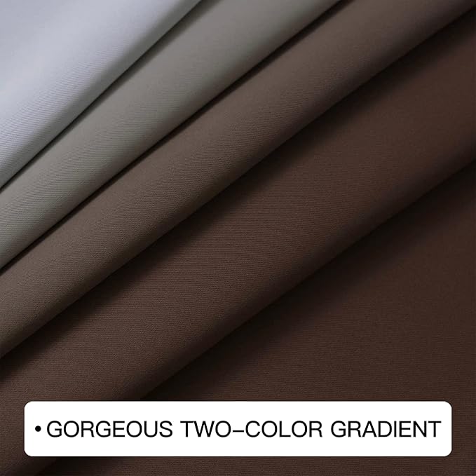 COSVIYA Curtains & Drapes Ombre Brown Curtains 90 inch Length 2 Panels, Grommet Room Darkening Light Blocking Insulated Thermal Gradient Window Curtains for Bedroom/Living Room,52x90 inches