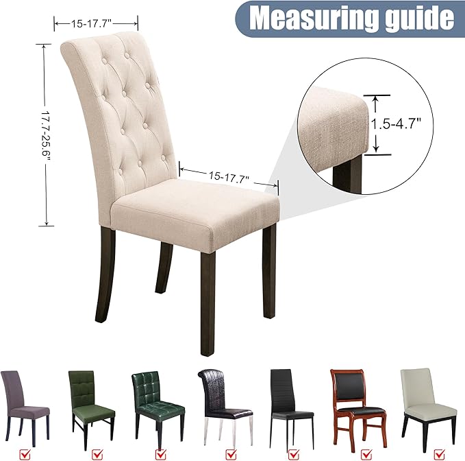 BIETYONE Chair Covers,Dining Room Chair Covers Set of 6,Stretch Kitchen Chair Cover,Washable Dining Chair Cover,Parsons Chair Slipcovers Protective,for Home,Restaurant,Banquet