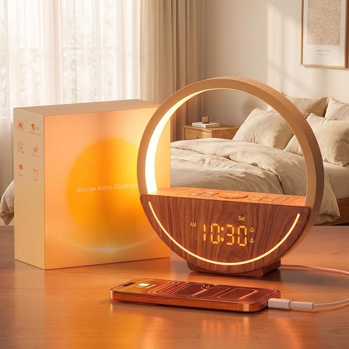 Vivilumens Sunrise Alarm Clock with Sound Machine & Night Light by LightUpExquisiteLife