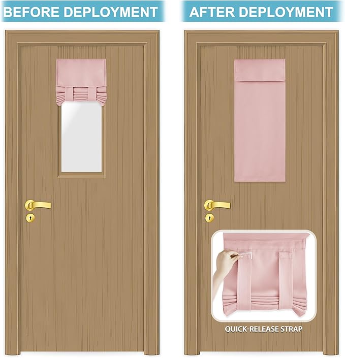RYB HOME Door Curtains for Small Windows, Full Privacy Protect Room Darkening Sides Drapes for Classroom Door Window Kitchen, 1 Panel, Orange Pink W12 x L30