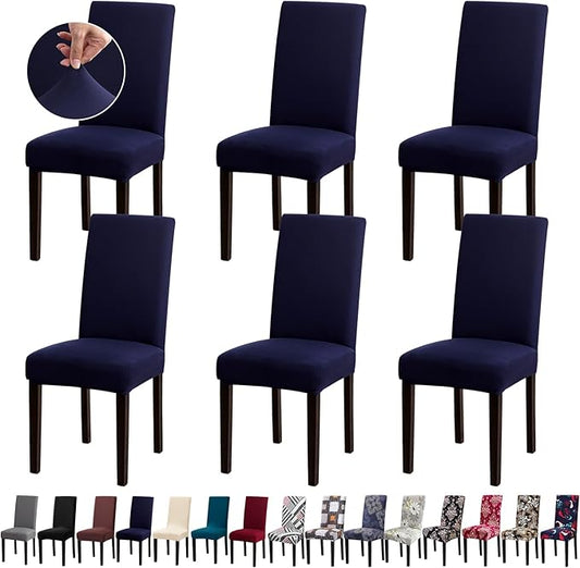 Chair Covers, Stretch Kitchen Chair Covers/Dining Room Chair Covers Set of 6, Removable Washable Dining Chair Slipcovers for Home, Hotel, Banquet
