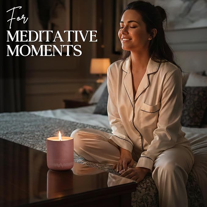 CAFTARI Luxury Aromatherapy Candle | Oudh, Cedarwood & Patchouli | 60 Hour Burn | Clean Coconut Soy Wax | Vegan, Gift-Ready Candle for Stress Relief, Home Spa Feel | Scent of Nirvana