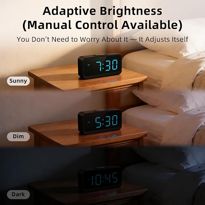 Battery Operated Small Alarm Clock: Compact Cordless Design - Image 6