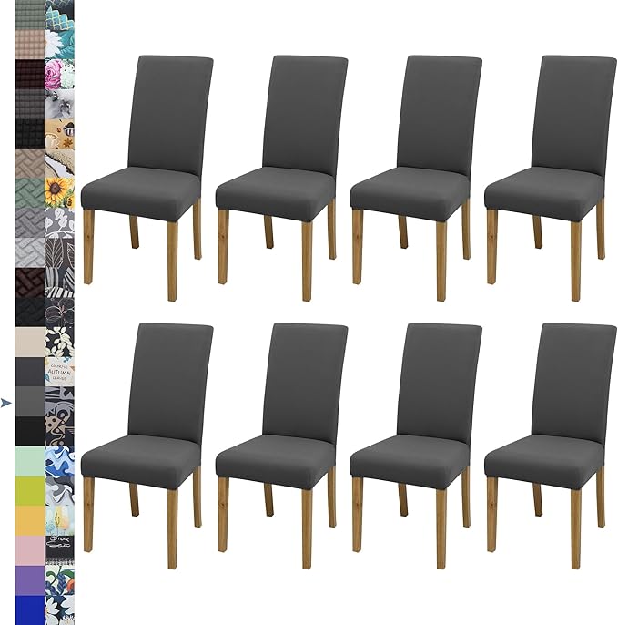 BIETYONE Chair Covers,Dining Room Chair Covers Set of 8,Stretch Kitchen Chair Cover,Washable Dining Chair Cover,Parsons Chair Slipcovers Protective,for Home,Restaurant,Banquet