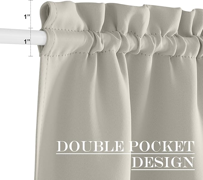 NICETOWN Natural Sidelight Door Window Curtains - Privacy French Curtains Thermal Insulate Window Covering for Patio Glass Front Door, 25 inch x 64 inch, 1 Panel