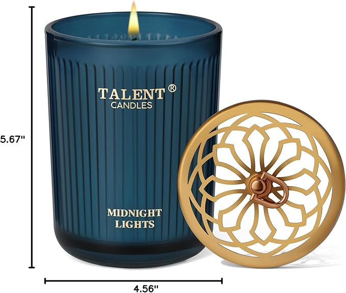 Jar Candles for Home Scented, Aromatherapy Candles Gifts for Women & Men, Natural Soy Candle, 8.4oz Traditional Style, Midnight Lights