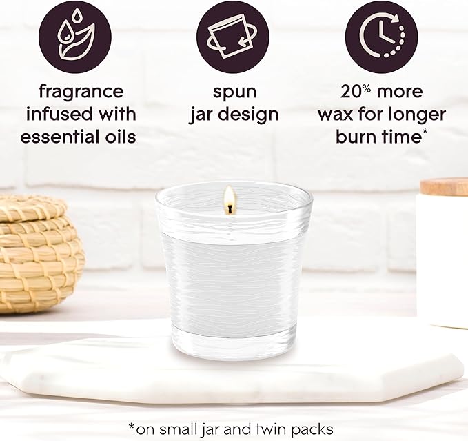 Glade 1-Wick Scented Candle Jar, Clean Linen, Air Freshener Infused with Essential Oils, 4.08 Oz, 3 Count