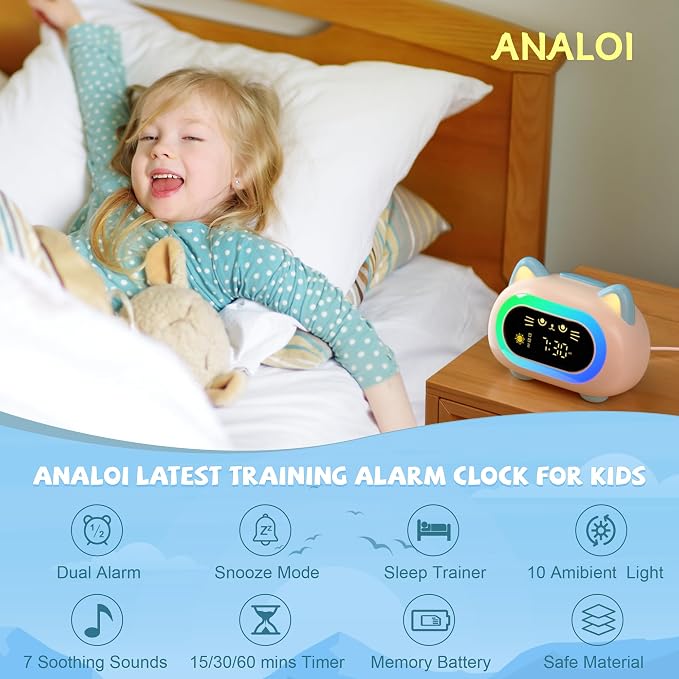 ANALOI Alarm Clock for Kids, Ok to Wake Up, Alarm Clocks for Girls - Image 3