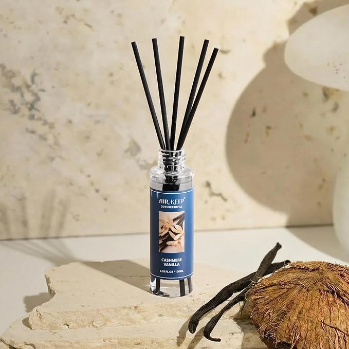 Airkeep Reed Diffuser Oil Refill/Cashmere Vanilla/3.38 oz / 1 Pack/Air Freshener & Aromatherapy Essential Oil Blend for Home Fragrance ?€? Scented Refill Oil for Bathroom, Bedroom & Home Decor