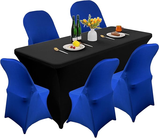 10PCS Stretch Spandex Folding Waterproof Chair Covers,Universal Fitted Chair Cover Protector for Wedding Party Banquet Holidays Celebration Decoration(Royal Blue)