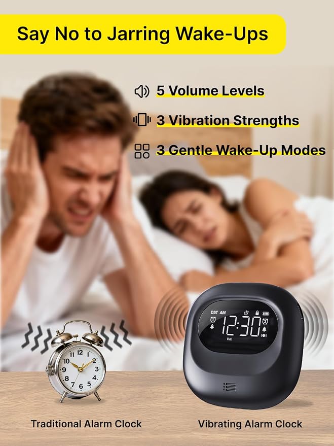 ROCAM Vibrating Alarm Clock Bed Shaker, Rechargeable 3000mAh Battery - Image 4
