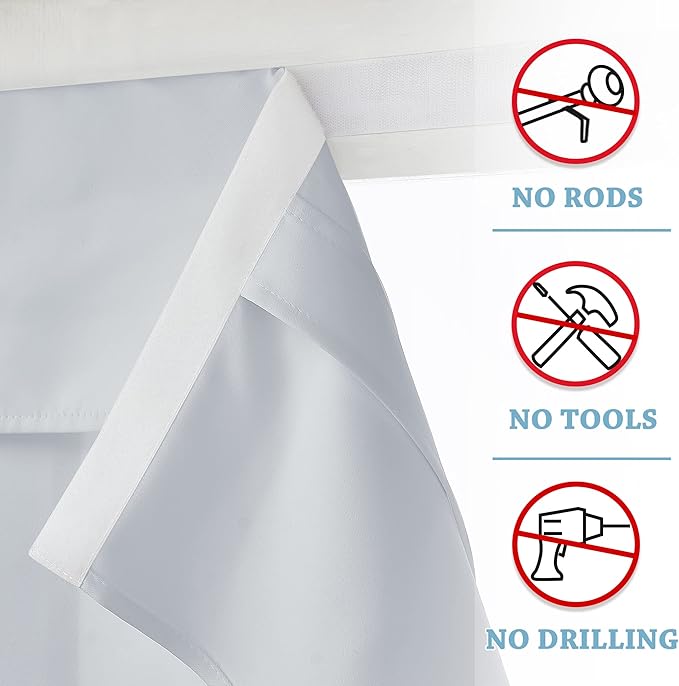 RYB HOME White Room Darkening Door Curtains, Full Privacy Assured Thermal Insulated Tricia Door Shades/Blinds for Small Windows French Door Sidelight Glass, W26 x L40 inch, 1 Panel