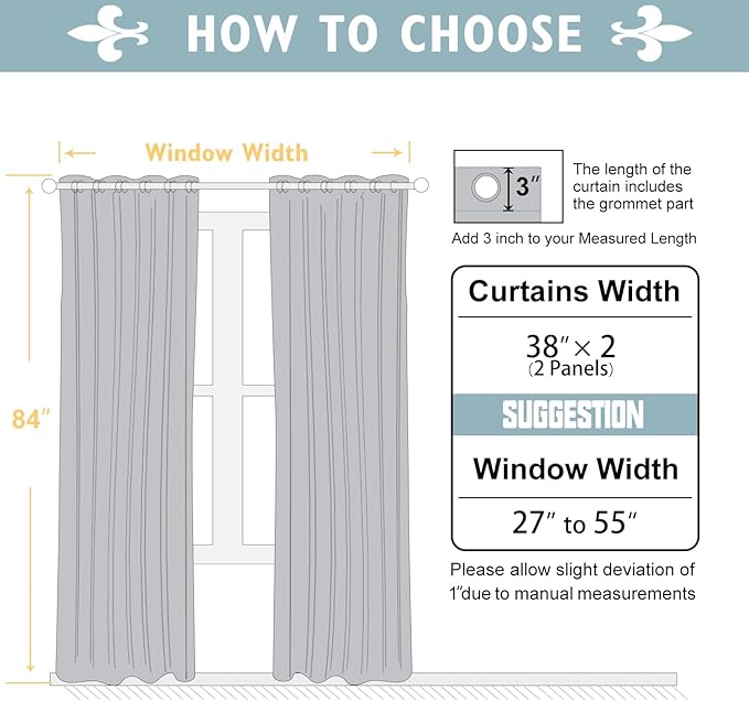 ChrisDowa 100% Blackout Curtains 84 inch Long for Bedroom with Black Liner, 2 Thick Layers Total Blackout Thermal Insulated Grommet Window Curtains 2 Panels Set (Pure White, 38 x 84 Inch)