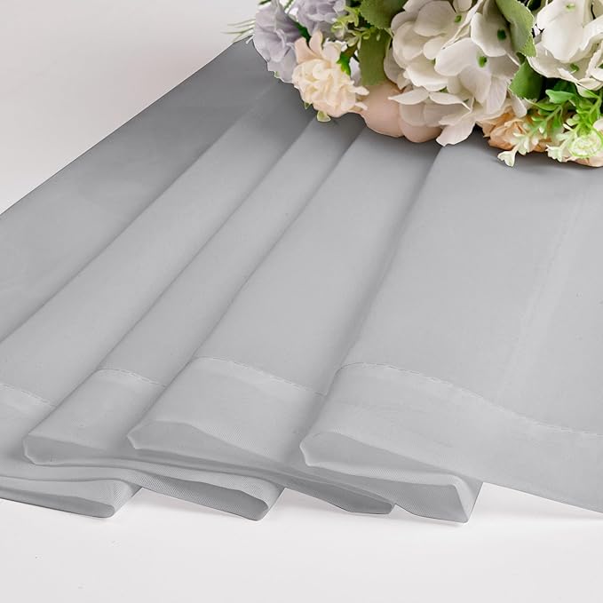 OWENIE Light Grey Sheer Curtains 78 inches Long 2 Panels Set for Bedroom Living Room, Soft Solid Living Room Sheer Curtain, Rod Pocket Light Filtering Farmhouse Curtains, 2 Pcs Each 42?€? W x 78" L