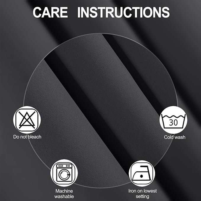 LEMOMO Dark Grey Thermal Blackout Curtains/42 x 95 Inch/Set of 2 Panels Room Darkening Curtains for Bedroom