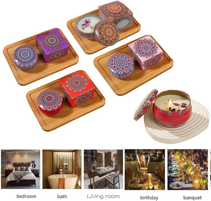 Rose Scented Candles, Aromatherapy Candles for Home, ong Burn Scented Candles with Lid, Sustainable Use of Tin Boxes