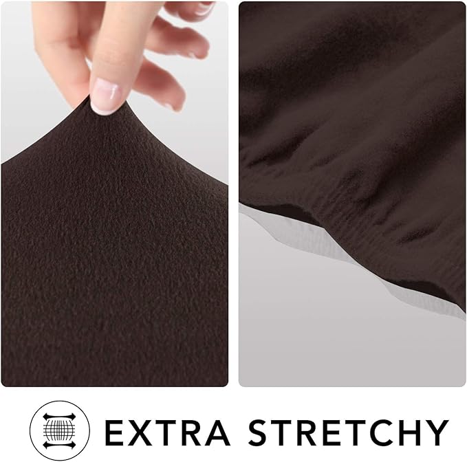 PureFit Super Stretch Chair Sofa Slipcover with Pocket ?€? Spandex Non Slip Soft Couch Sofa Cover, Washable Furniture Protector with Elastic Bottom for Kids, Pets ???Recliner, Chocolate???