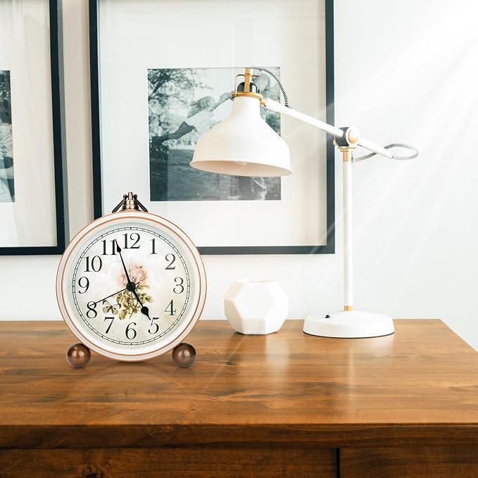 Maxspace Classic Vintage Clock - Elegant and Decorative Analog Clocks,Silent Non-Ticking Clock with Distressed Metal Frame for Office, Living Room or Bedroom - Image 7