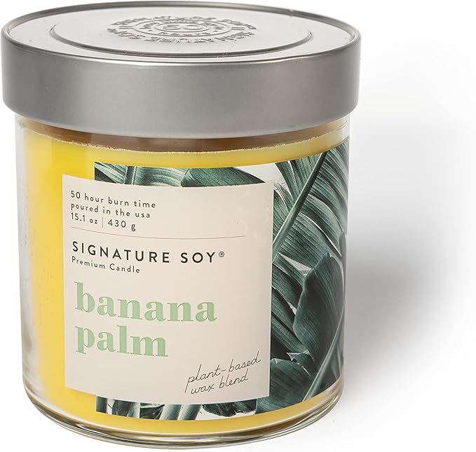 Signature Soy Lidded Banana Palm Scented Candle Large Jar