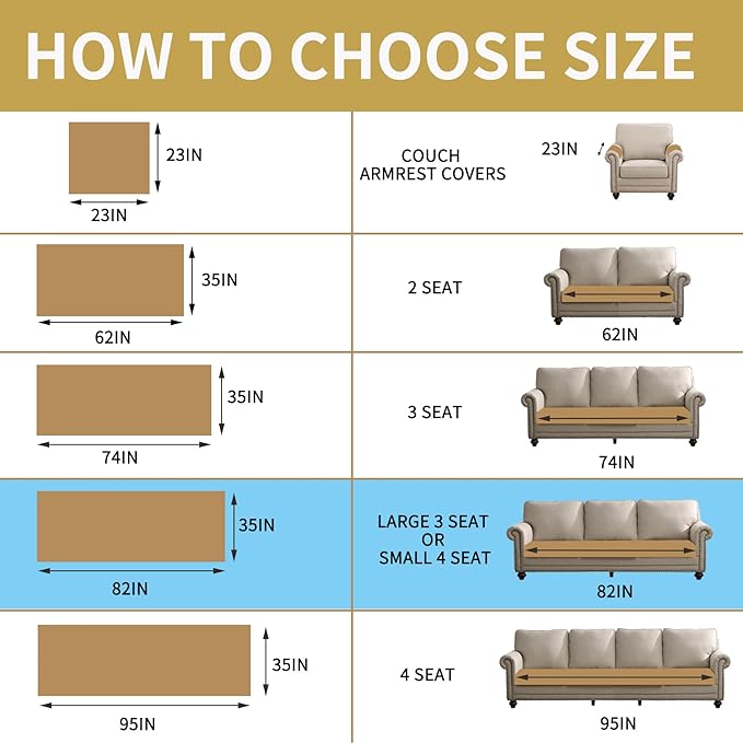 HAOMAIJIA Waterproof Couch Cover for Dogs Washable,Faux Fur Pet Couch Covers for Sofa,Soft Dog Bed Cover Non-Slip Couch Covers for 3 Cushion Couch Sofa Pet Friendly (Brown, 35" x 82" 1 Pack)