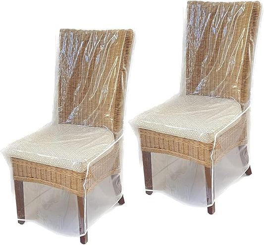 Evelots Dining Room/Kitchen Chair Cover/Protector-2 Pack- Heavy Duty Clear PVC Vinyl-No Dust/Spill/Pet Hair/Pet Claws, Easy Clean Slipcover