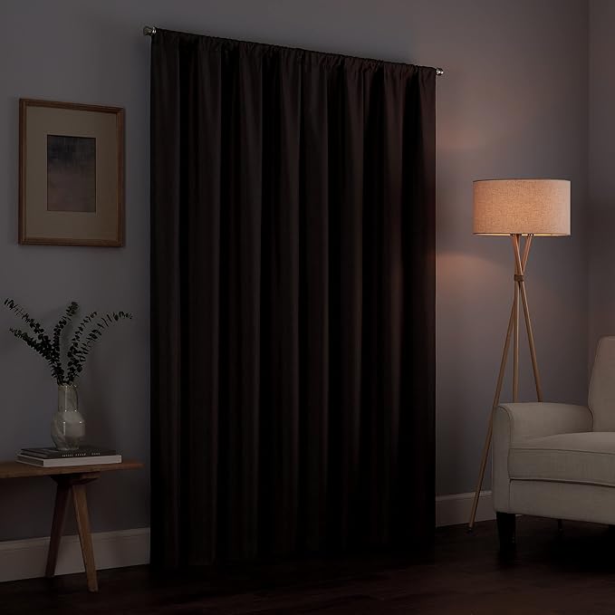 ECLIPSE Kendall Modern Blackout Thermal Rod Pocket Window Curtain for Bedroom or Living Room (1 Panel), 42" x 95", Bouquet
